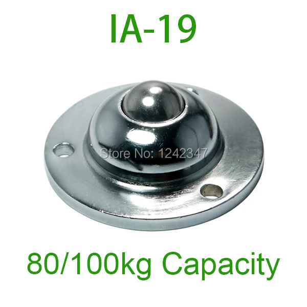 IA19 Heavy Duty Bottom Flange Ball Bearing Roller Ahcell 80kgs Load Capacity Caster IA-19 Ball Transfer Unit