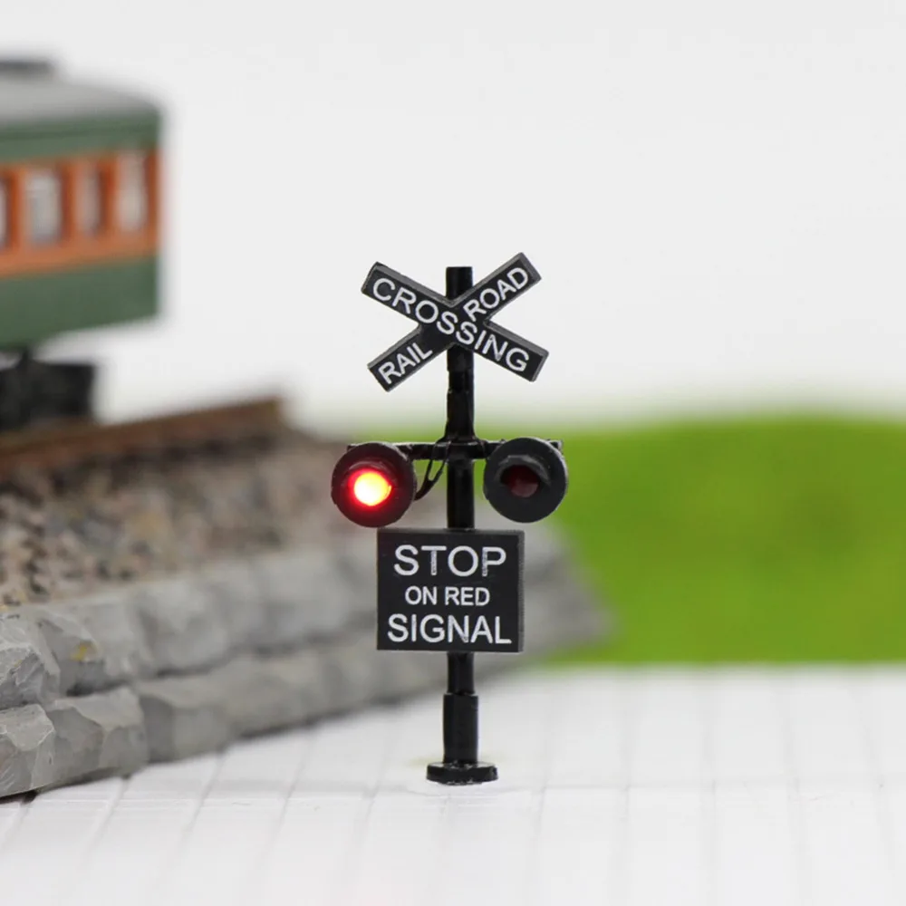 Evemodel 1 lot N Scale 1:160 Railroad Crossing Signal 2 LEDs made + Circuit Board Flasher