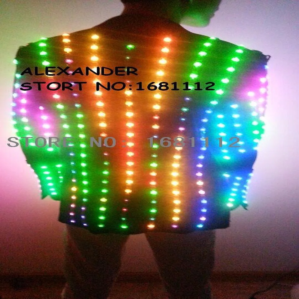 All Color LED Costume  Jacket  DJ  Stage Clothes  Luminous  Sharp-flash Suit