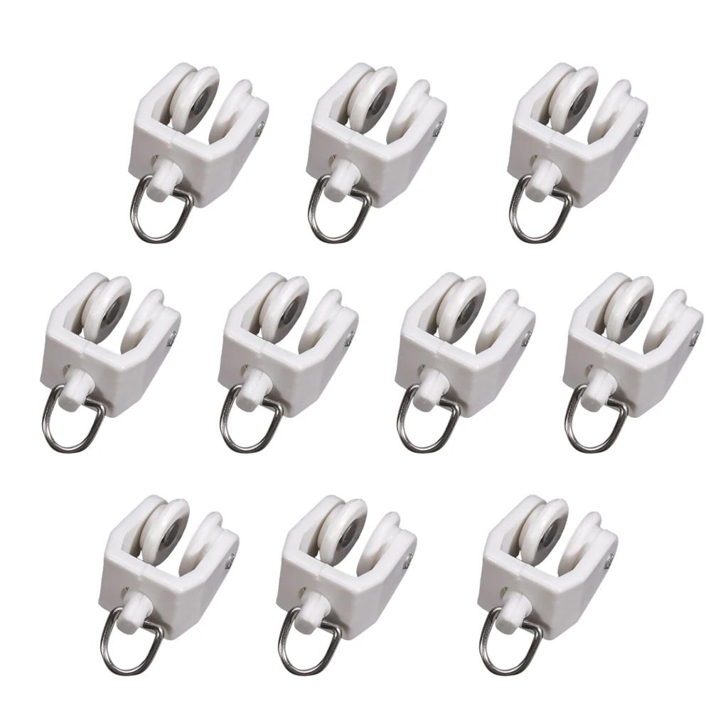 10Pcs Curtain Track Rail Slide Runners with Eyelet for Rail Thickess Curtain Rail Accessories,  4mm