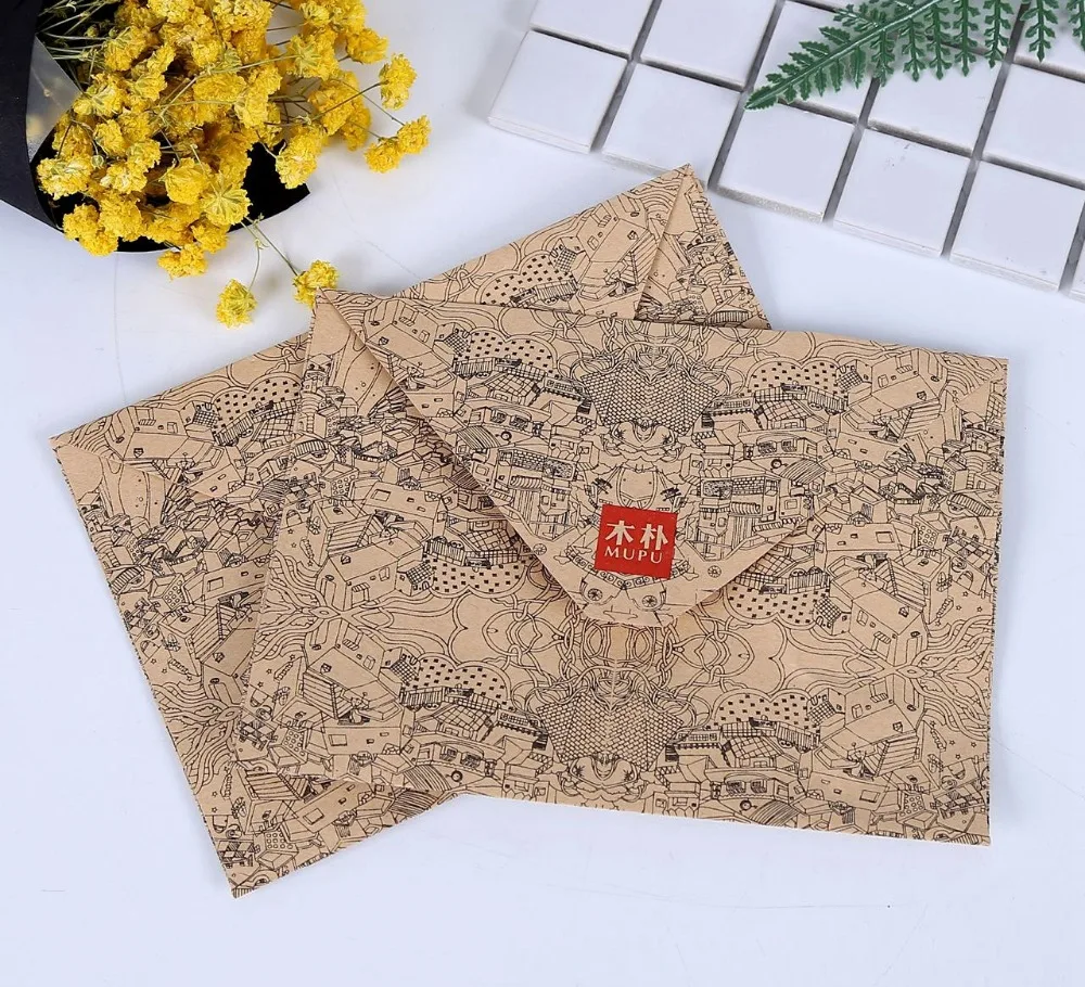 10 pcs/lot Vintage Retro Kraft Paper Envelope for Business Card Style high quality Free shipping