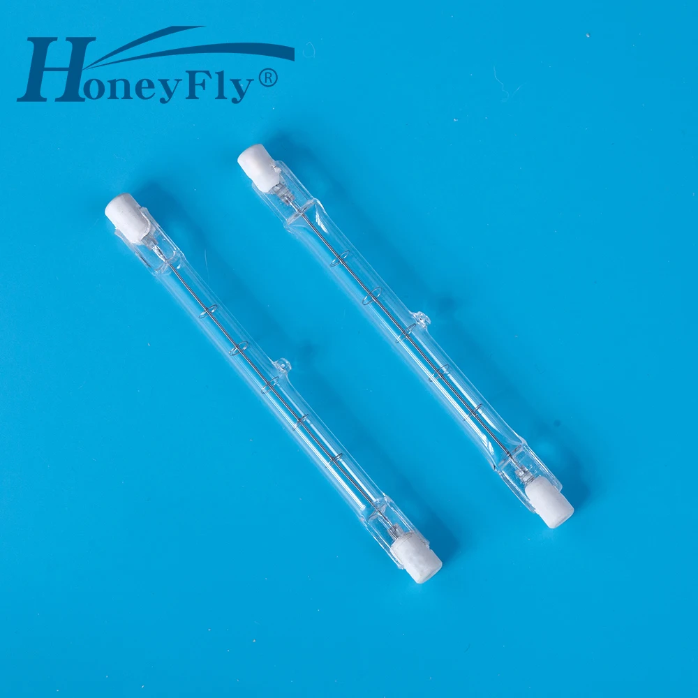 

HoneyFly Customized 20pcs 127.1mm Linear Halogen Lamp Bulbs 240V 1000W R7S Double Ended Filament Flood Lights Quartz Tube