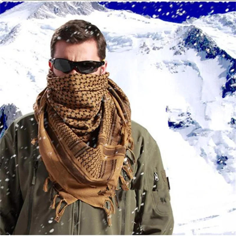 Outdoor Unisex Army Military Tactical Arab Shemag Cotton Scarves Hunting Paintball Head Scarf Face Mesh Desert Bandanas Scarf