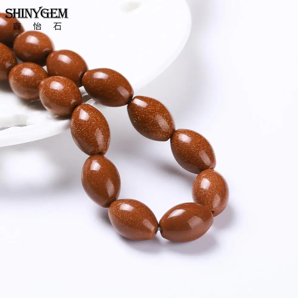 ShinyGem 2020 Handmade Charms Marquise Natural Golden Sand Stone Loose Oval Beads For Jewelry Making 10pcs/Lot