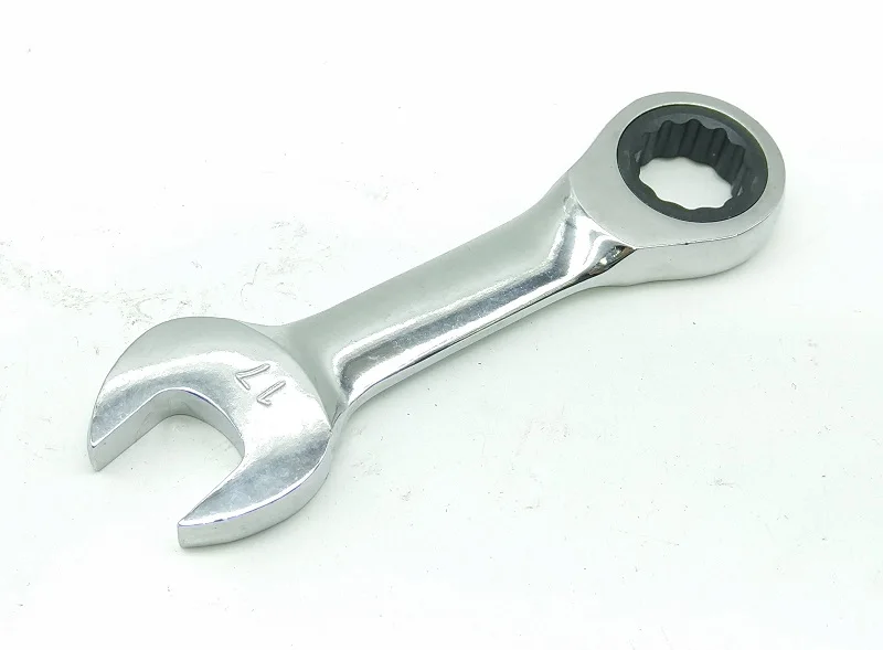 New 1pcs CR-V 72T Stubby Ratchet Wrench Mini Combination Wrench Open End Wrench DIN.c  8 9 10 11 12 13 14 15 16 17 18 19mm