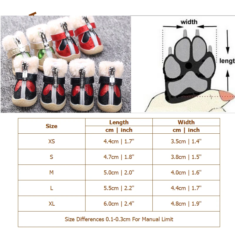 Love Bling Winter Shoes For Dogs Lot Anti-slip Cute Waterproof Black Warm Boots For Puppy Animal Clothing & shoes Size Products