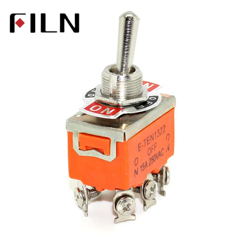 15A 250V KN3C E-TEN 1322 toggle switch 6 pin head 3 grade switch double pole double throw toggle switch