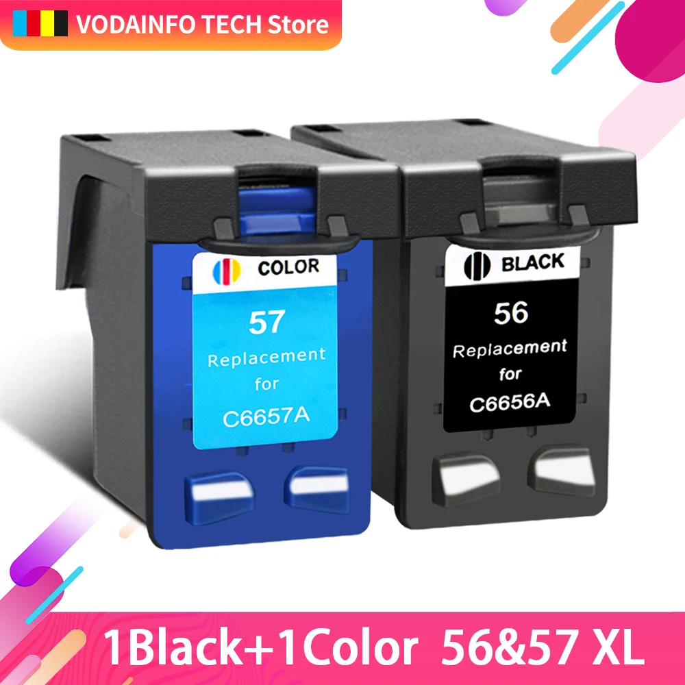 

QSYRAINBOW ink cartridge replacement for HP 56 HP 57 XL Deskjet 5150 450CI 5550 5650 7760 9650 PSC 1315 1350 2110 2210