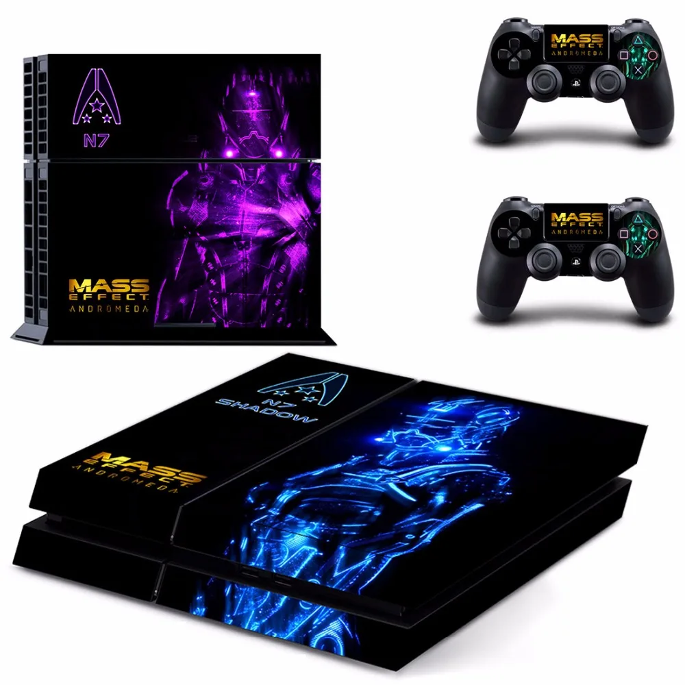 Stiker Tempel Kulit Efek Massa Game Andromeda PS4 untuk Konsol Sony PlayStation 4 dan 2 Pengendali Stiker Vinil Kulit PS4