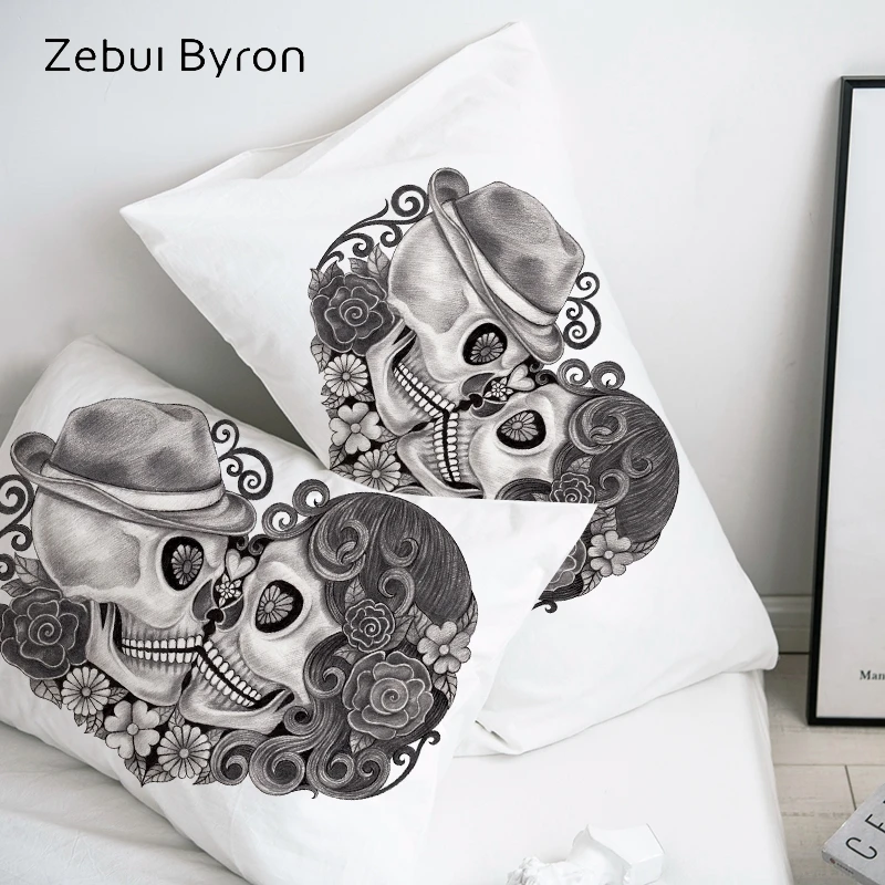 3D HD Pillow Case Pillowcase Custom/50x70/50x75/50x80/70x70 Decorative Pillow Cover,cupids Skull Bedding,Drop Ship