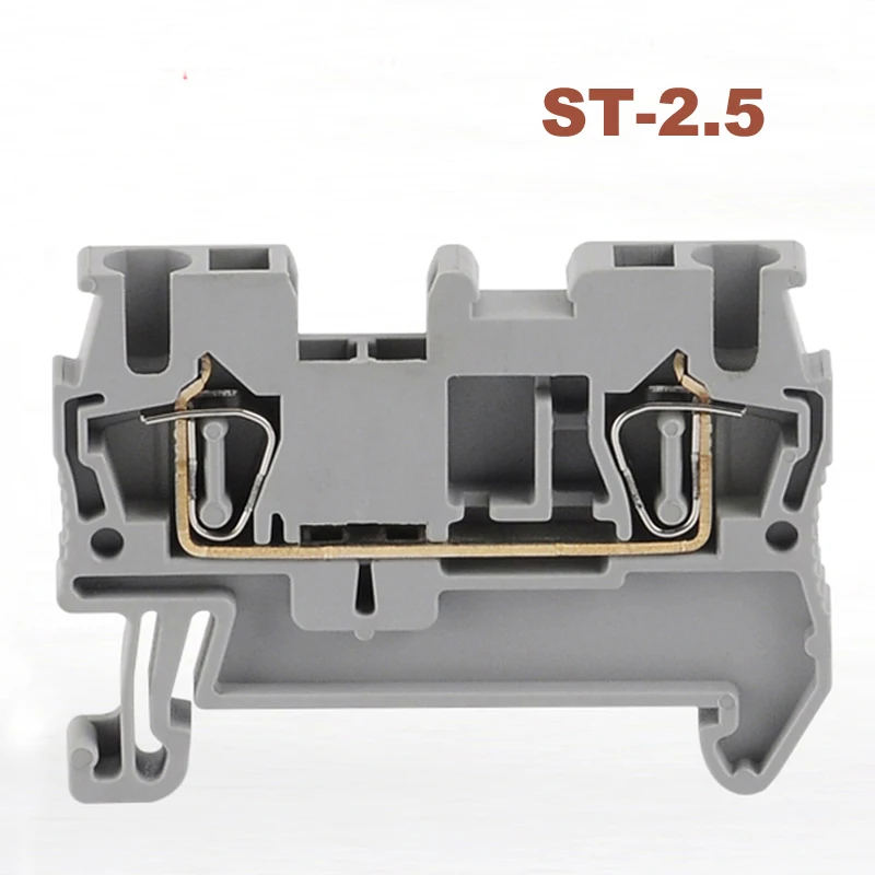 20/50/100Pcs Spring Terminal Block ST-2.5 Din Rail Morsettiera Screwless Wire Cable Connector Copper Bornier 20A 2.5mm2