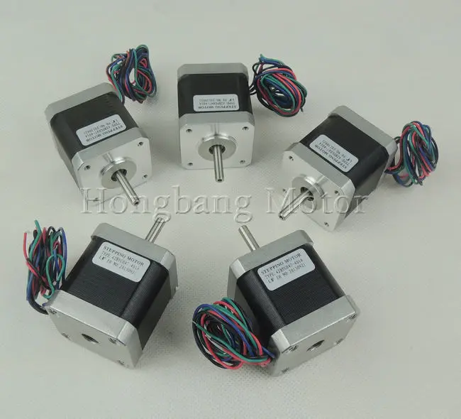 

5pcs/lot Nema17 stepper motor / 47mm 1.68A 44N.cm / 2 phase 4-wire hybrid