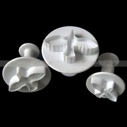 Pigeons Cake Fondant Plunger Cutter, Sugar Craft, Bird Cookie Cutter, Baking Tools, Cakes Decorating Mold, Cute, 3Pcs