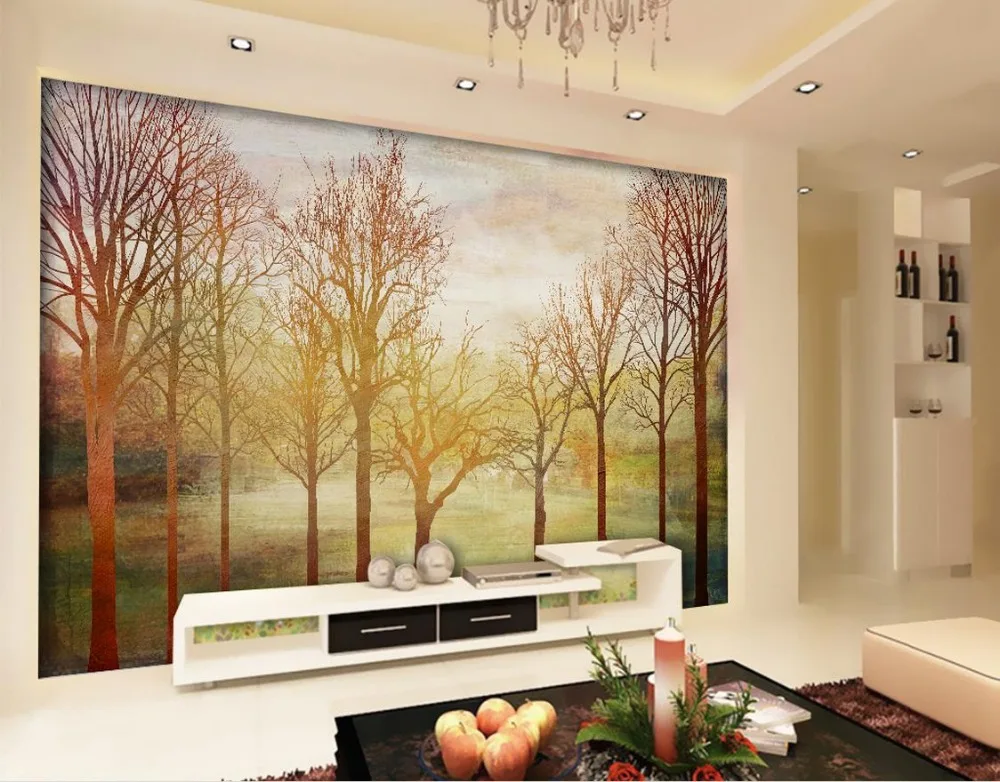 

Custom photo wallpaper 3D stereoscopic Woods scenic arts TV background wallpaper 3d mural wallpaper