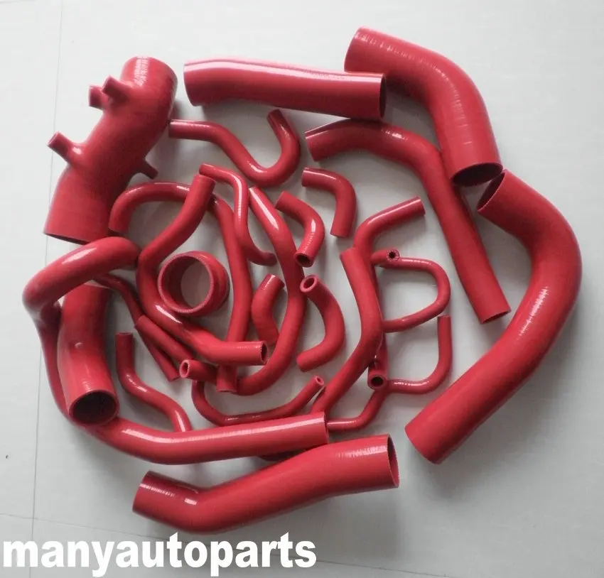 26PCS SILICONE TURBO HOSE KIT FOR TOYOTA SUPRA MK3 MA70 7MGE/7MGTE/7M-GT RED