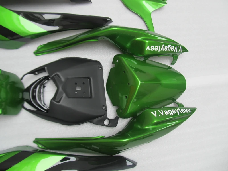 Free customize Fairing kits for Kawasaki ZX 6R 2009 2010 2011 2012 NINJA zx6r 09-12 green black ABS motorcycle fairings set VB20