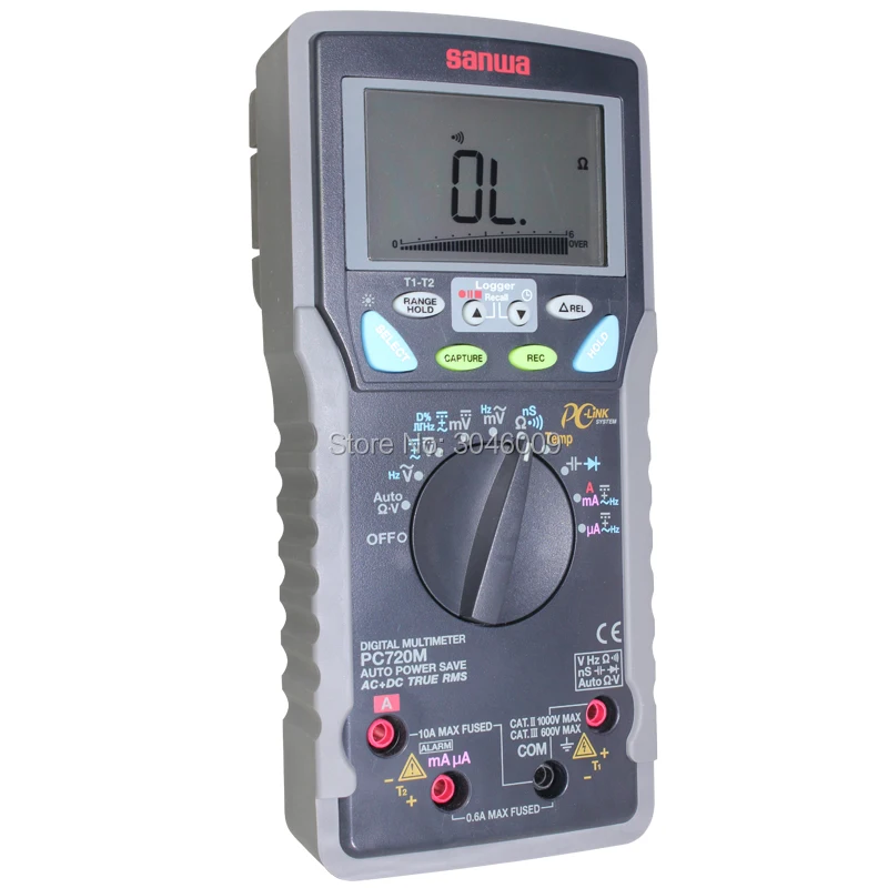 Sanwa PC720M Digital Multimeters/High accuracy/built-in memory (PC Link); Dual Data Display True RMS Multimeter Temperature Test