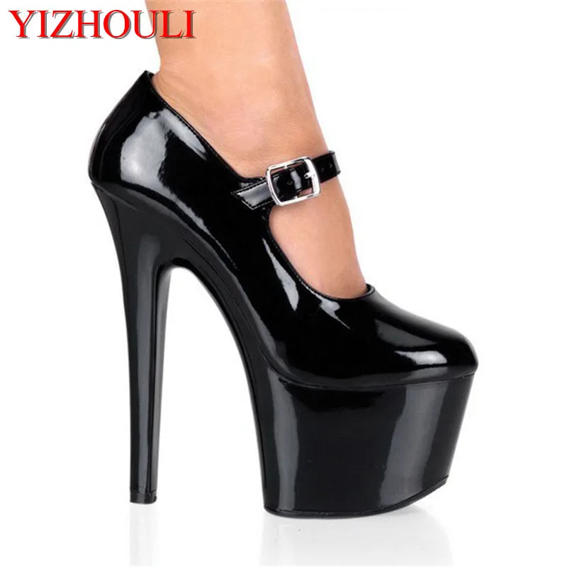 

Sexy 15 cm high with runway looks simple and comfortable shoes Super high heels nightclub shoes