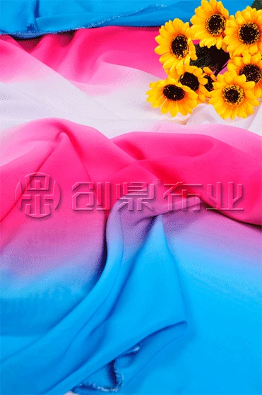 [100D] High-grade Color Transition Gradient Chiffon Fabric  Fashion Fabrics  DIY Handmade