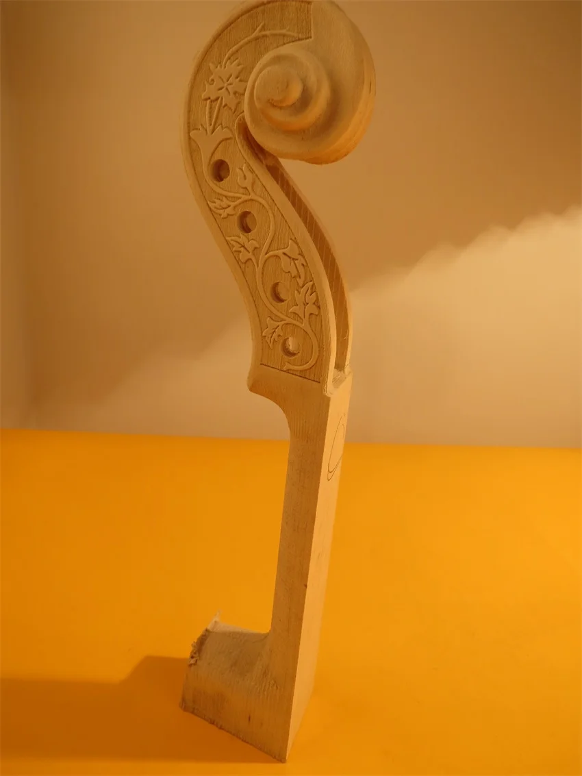 1pcs unfinished carving violin neck 4/4 ,great carving design