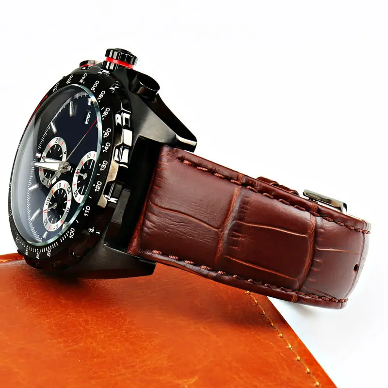 MAIKES New Watch Accessories Watch Bracelet Belt Soft Genuine Leather Watch Band Watch Strap 16 18 20 22 24 mm Watchbands