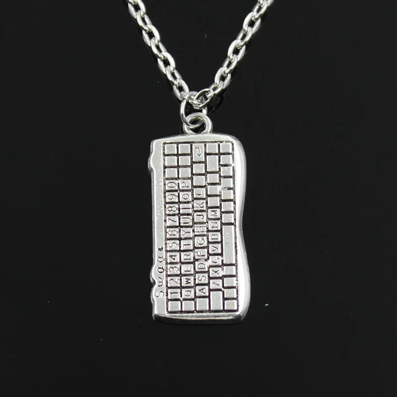 New Fashion Computer Keyboard Pendants Round Cross Chain Short Long Mens Womens Silver Color Necklace Jewelry Gift