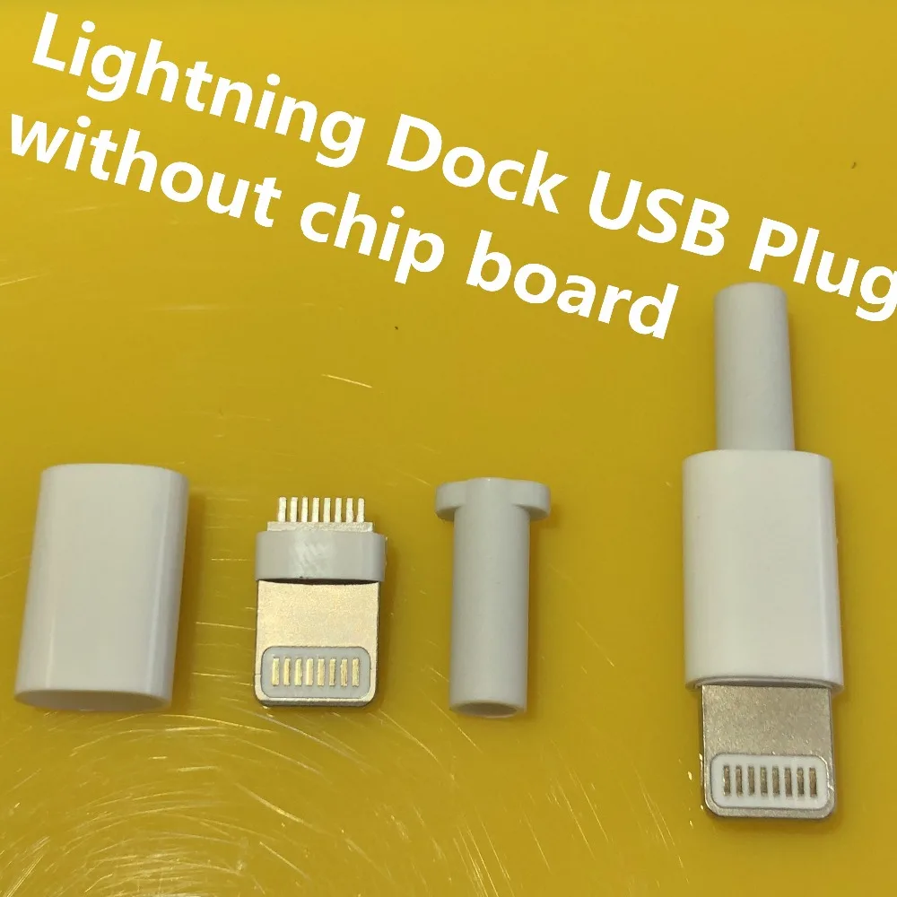 Conector USB Lightning Dock YT2157 con o sin placa de chip, cable de datos de soldadura macho, interfaz de línea OTG, DIY, 4 unidades por lote