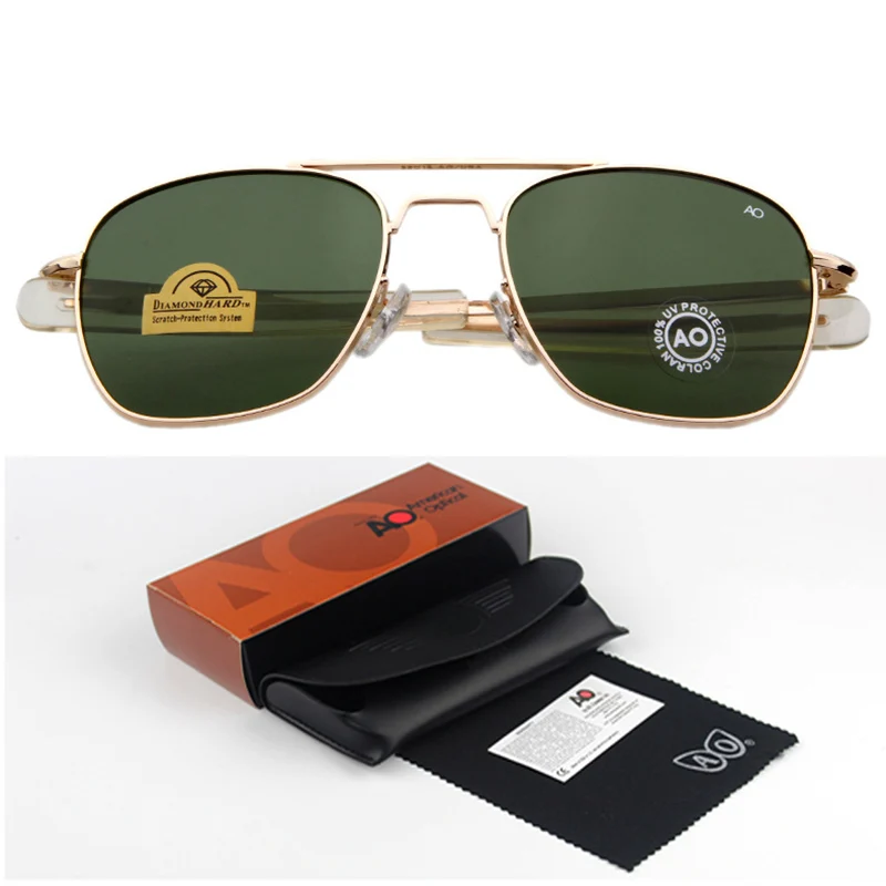 

Fashion Sunglasses Men American Army Military Brand Designer AO Sun Glasses For Male Optical Glass Lens de sol RS263