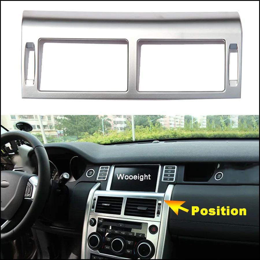 Wooeight 1Pc ABS Silver Dashboard Central Console AC Air Vent Cover Trim Fit For Land Rover Discovery Sport 2015 2016 2017-2019