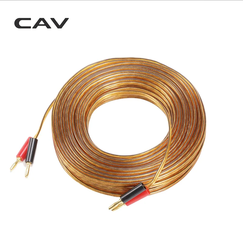 CAV HIFl Original Stereo Speaker Audio Cable Gold Line Single Crystal Silver Coated 30(M) Horn Wire Plated Speaker Cables