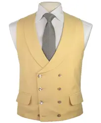 Latest Coat Pant Designs Champagne Beige Ivory Vest Double Breasted Vests Shawl Lapel Waistcoat Slim Fit Tuxedo Terno Masculino