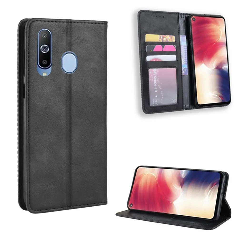 For Samsung Galaxy A60 Case 6.3 inch Luxury PU Leather Wallet Magnetic Adsorption Case For Samsung A60 A6060 SM-A606F Phone Bags