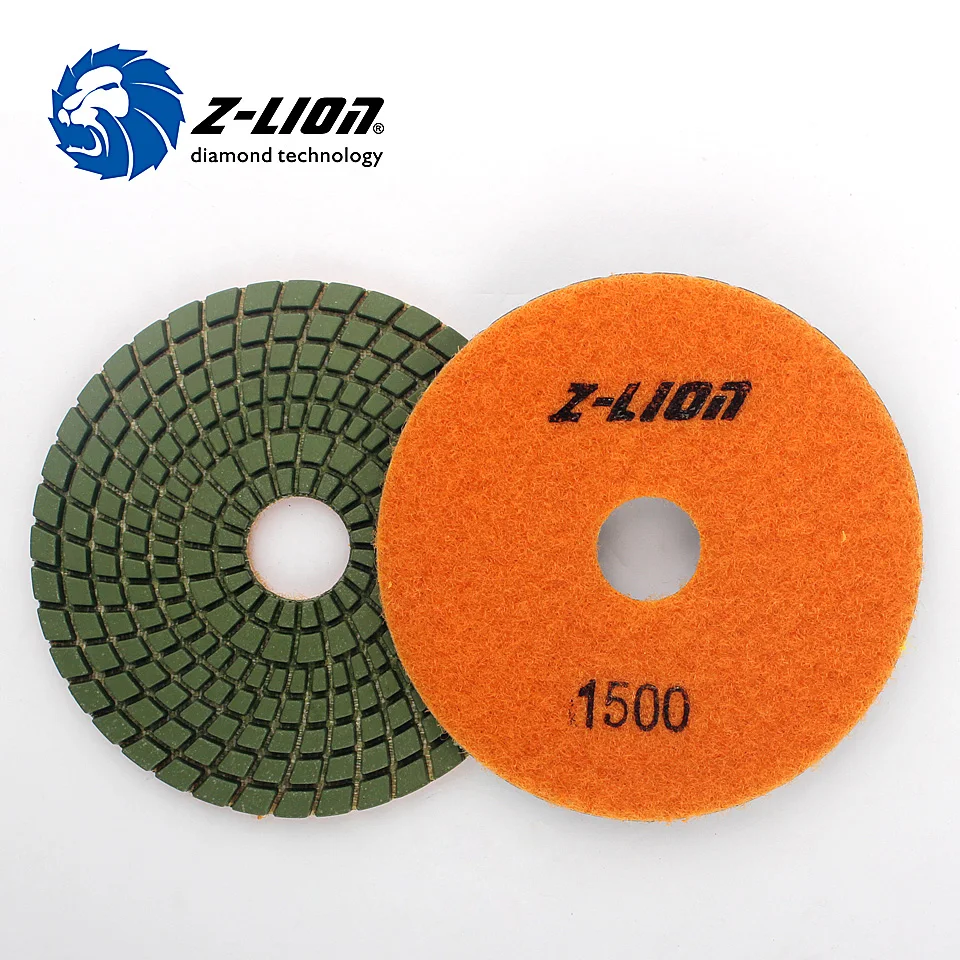 Z-Lion 2Pcs 4 Inch Diamond Polishing Pad Flexible Wet Water Grinding Marble Stone 100mm Abrasive Polishing Granite Disc