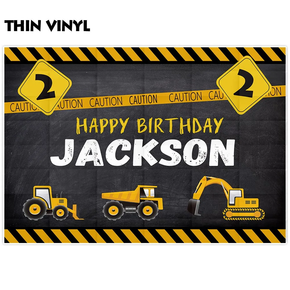 Allenjoy Glücklich Geburtstag Bau Partei Hintergrund Dump Lkw Foto Studio Vinyl Tapeten Junge Event Feier Photo