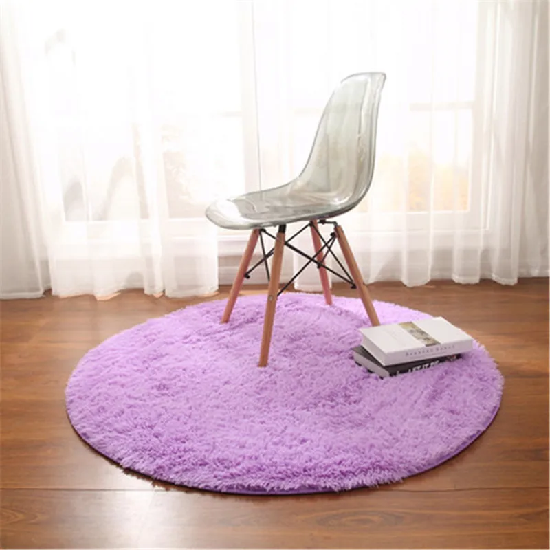 Nordic modern style cushion Round silk rug bedroom bedside mat living room coffee table carpet room decoration blanket