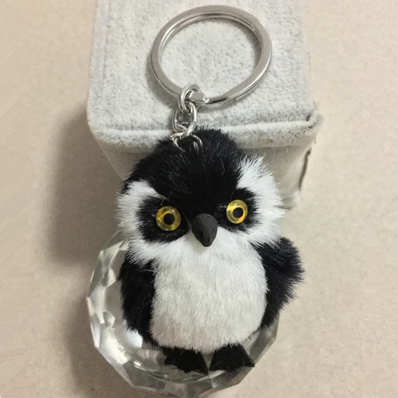 Cute Girls New Plush Fur Tiny Owl Key Chain Fashion Pompon Owl Keychain Women Bag Car Trinket Female Toy Jewelry Party Gift