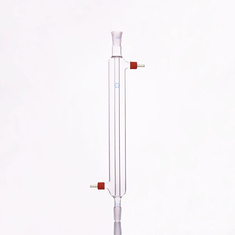 Straight Condenser Liebig with fused inner tube 80mm/100mm/120mm/150mm/180mm/200mm/250mm,Removable small nozzle joint 14/23