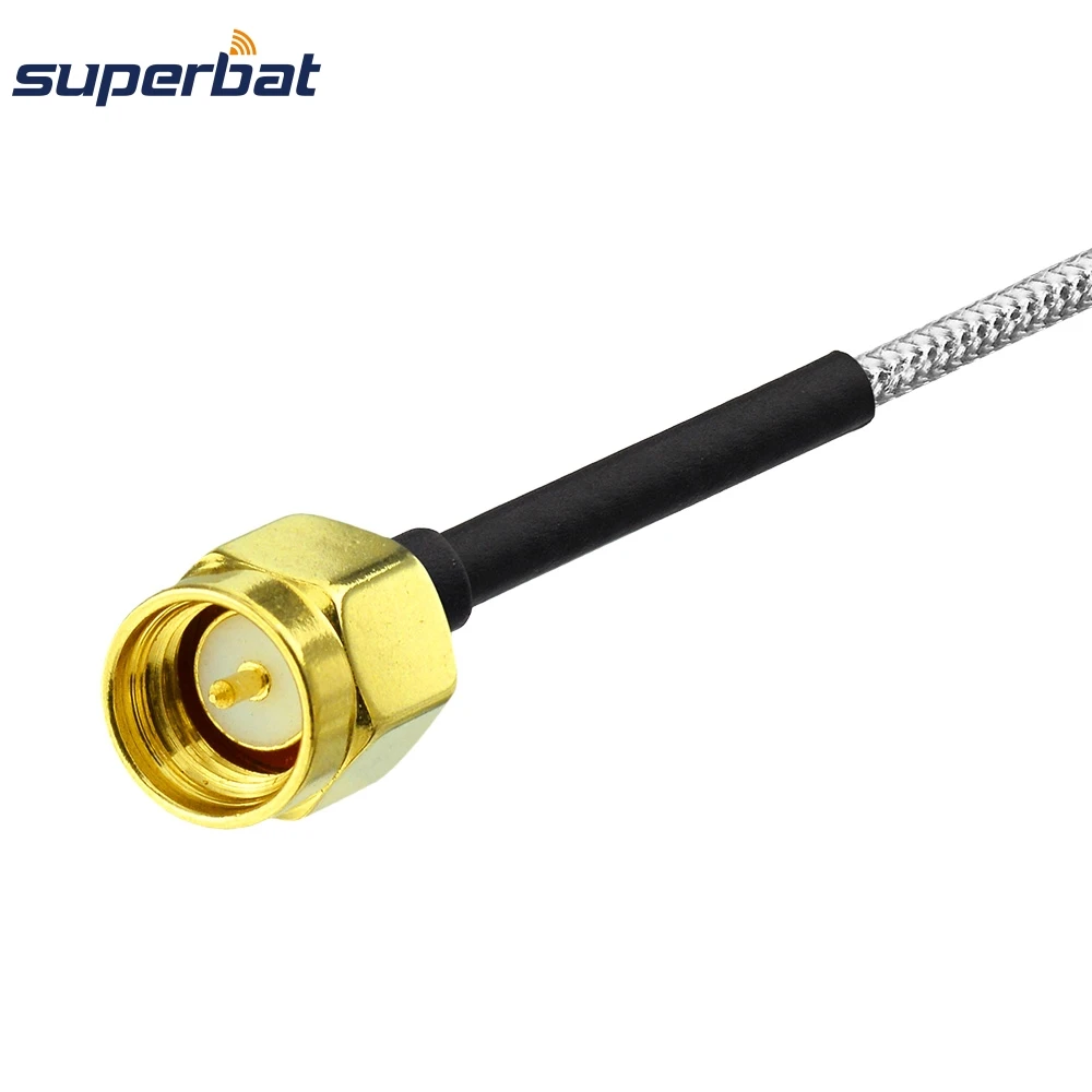 Superbat SMA Plug to Male Cable Semi-Flexible-.141" RG402 10cm for GSM CDMA 3G 4G GPS WIFI DAB Ham Radio TV Antenna