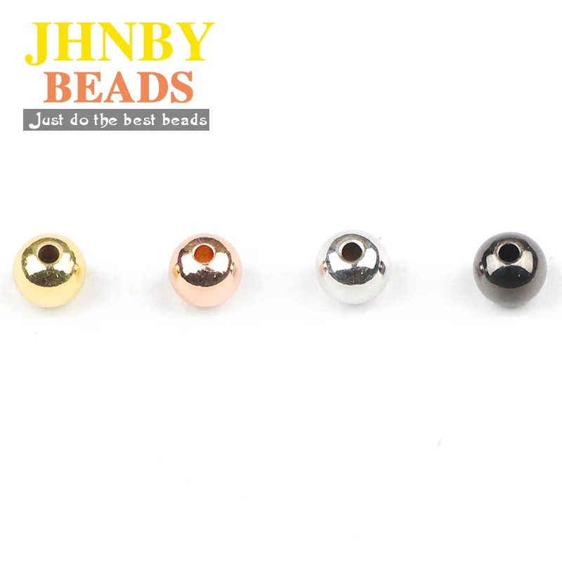 Copper Spacer Beads Ball Gold Color /black 4 Color 3/4/5/6/8MM Metal Round Loose Beads For Jewelry Bracelet Making DIY Findings