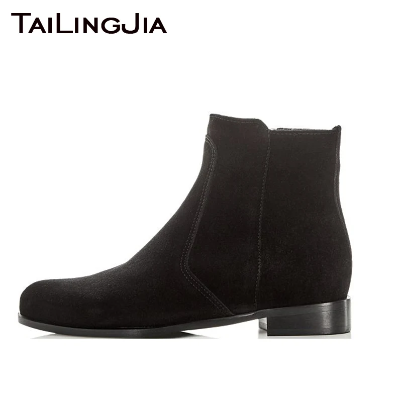 

Fuax Suede Flat Ankle Boots Women Shoes Woman Short Boots Black Winter Spring Shoes Brand Free Shipping Wholesale 2024 Plus Size