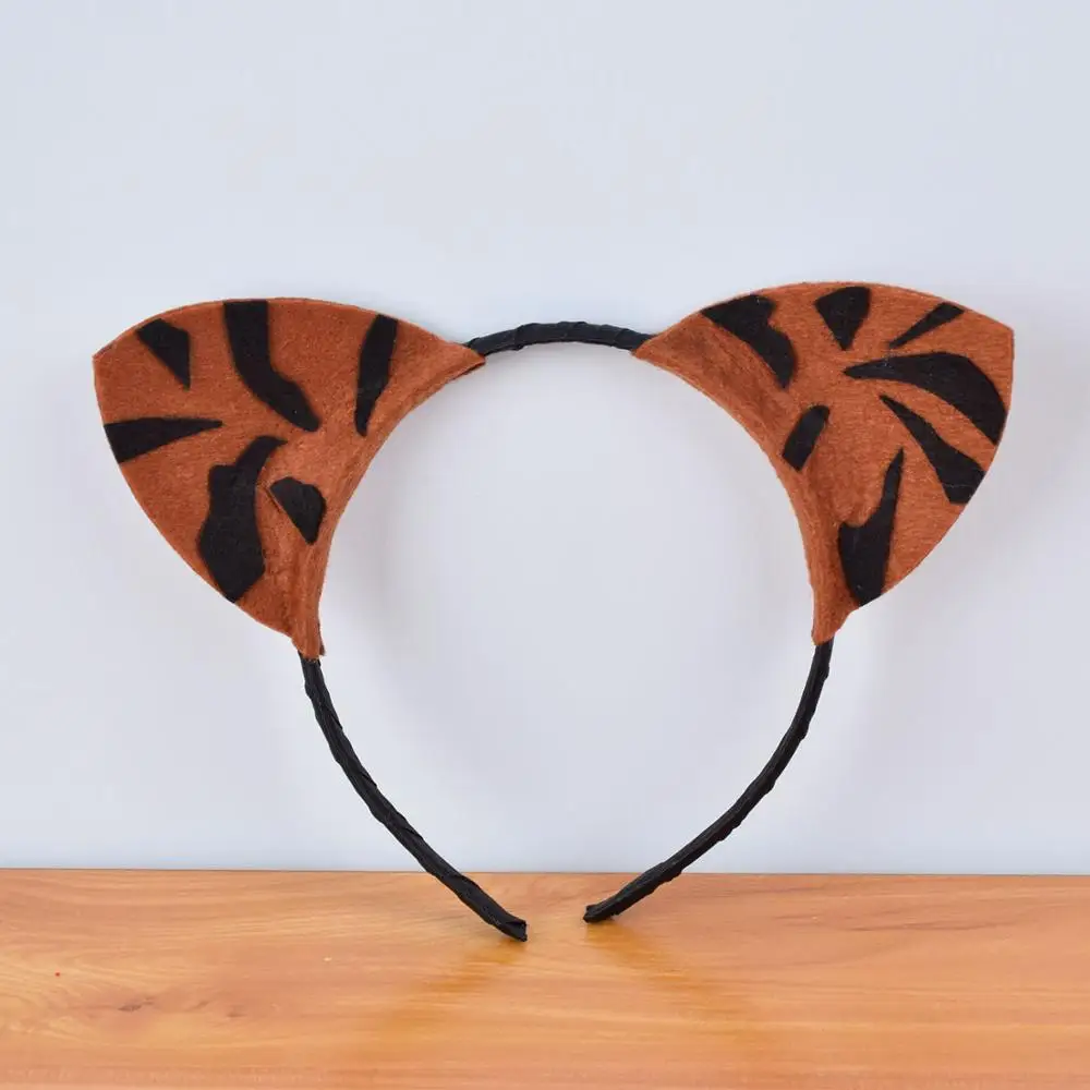 Tiger Costume Headband for Kids Baby Birthday Party Hair Accessories Boys Tiger Felt Ears Headbands Girls Halloween Costume