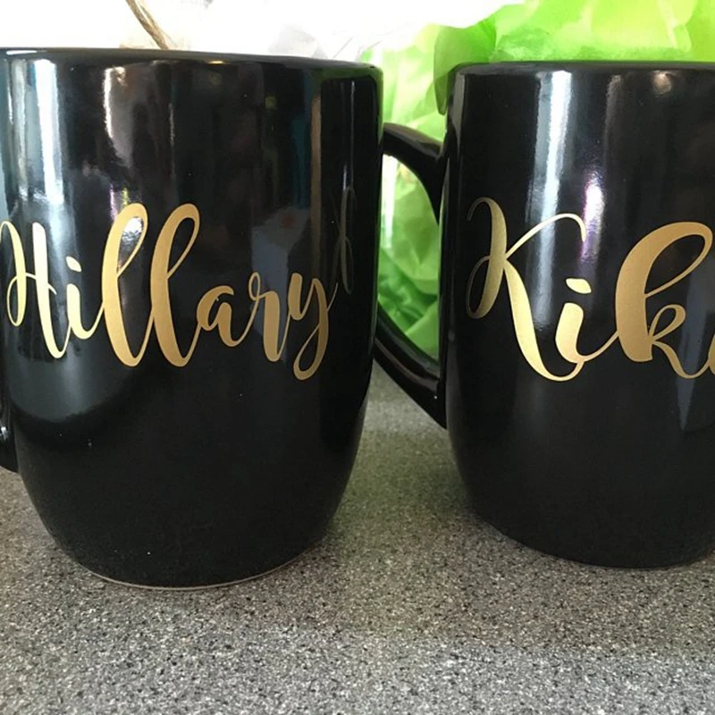 Custom Name Vinyl Decal for Wine Glass Decor, Personalized Wine Glass Decals Wedding Party Decoration