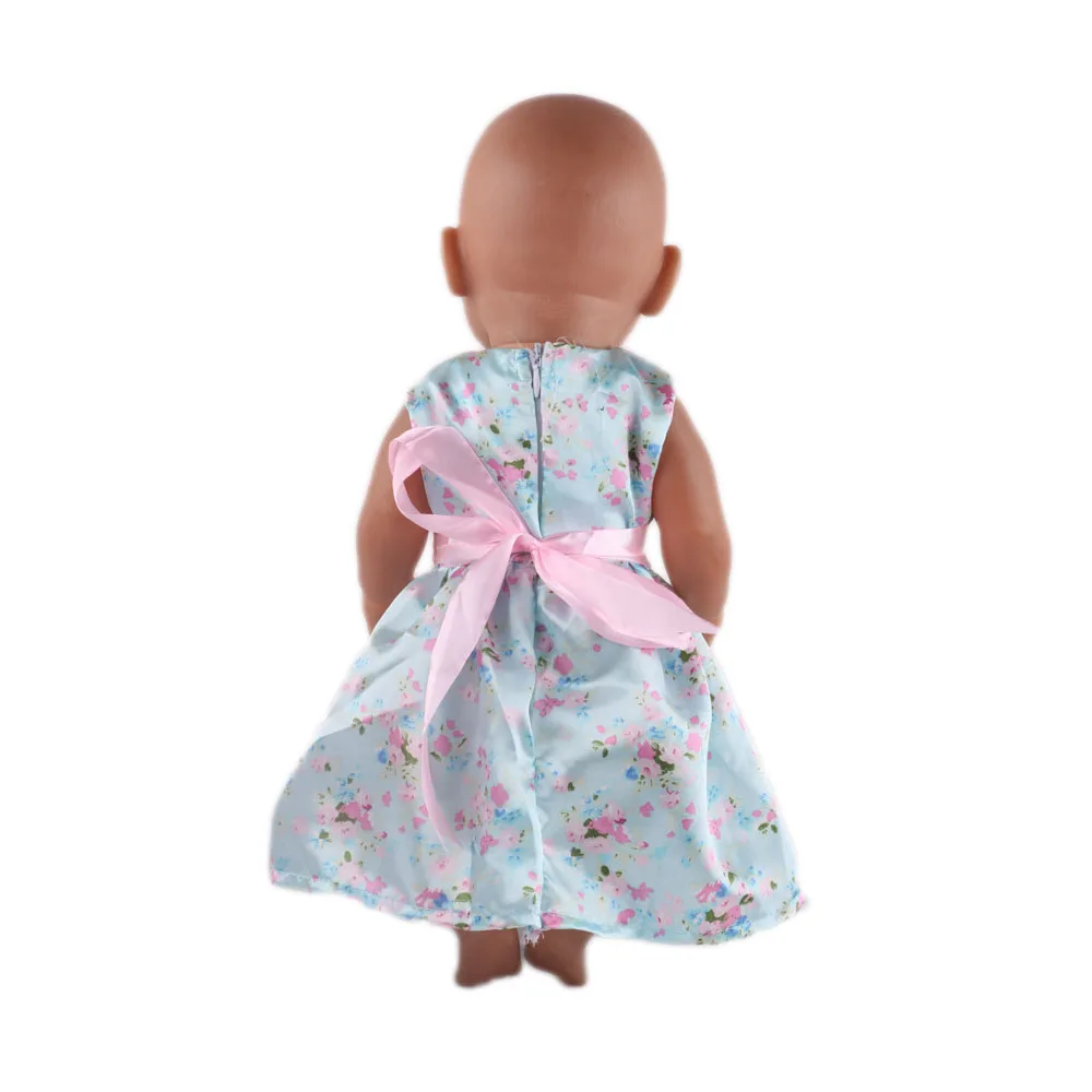 New Arrivals Doll Clothes Dress With Pink Bow For 18 Inch American Doll & 43 Cm Born Doll For Generation Toy Accessories