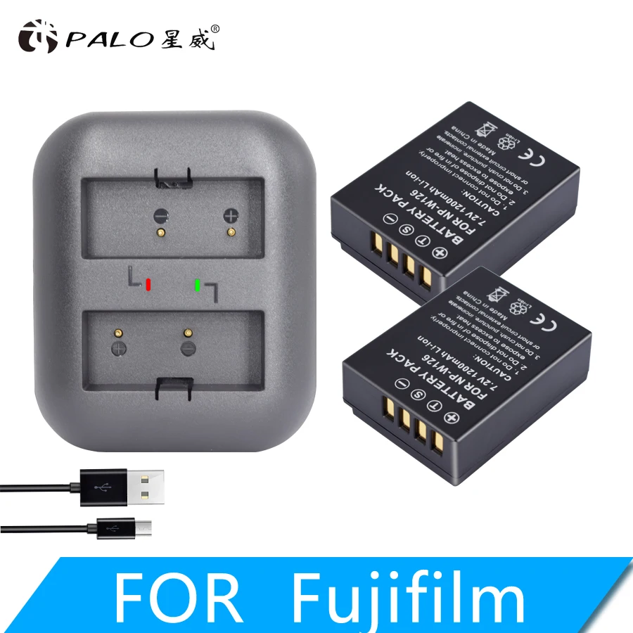 NP-W126 NP W126 NPW126 Batteries & LED Dual Charger for FUJIFILM X100V X-T200 X-T100 X-T3 X-A2 X-A7 X-E2 X-E3 X-H1