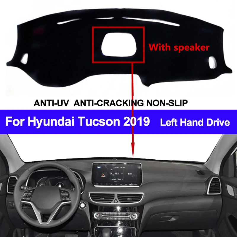 Car Dashboard Cover For Hyundai Tucson 2019 With Speaker Dustproof Dashmat Pad LHD Dashboard Cover Carpet Dash Mat Sun Shade