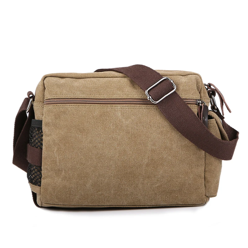 Bolsos de mensajero casuales multifuncionales para hombres, bolsos de hombro de ocio de lona, bolso cruzado pequeño Vintage para hombres