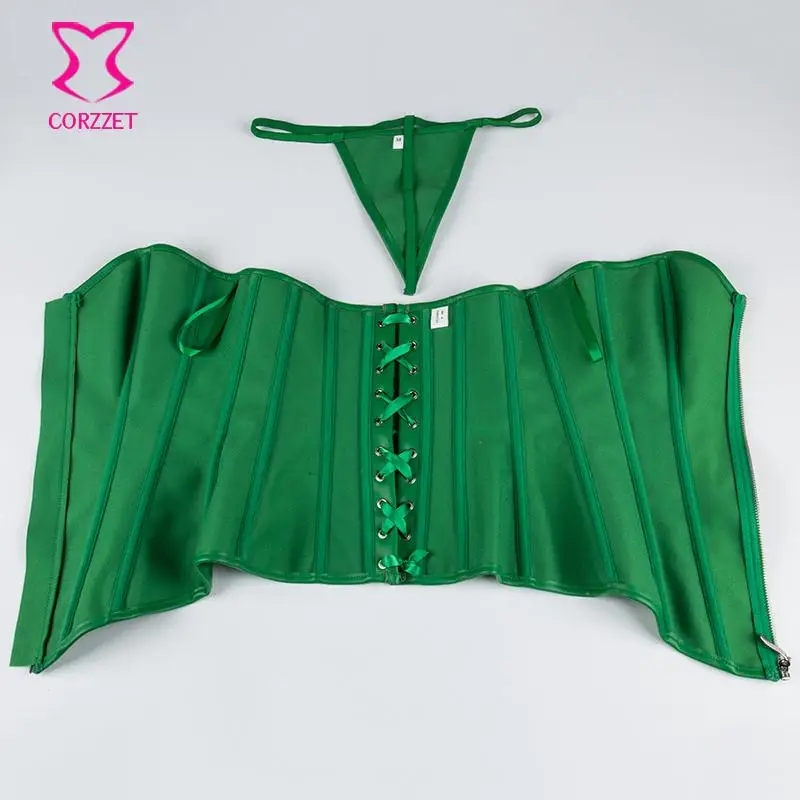 Sexy Green Leather Espartilhos Corset Corselet Steampunk Corsets And Bustiers Plus Size 6XL Gothic Clothing Korsett For Women