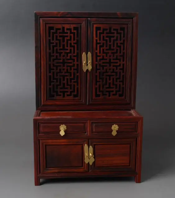 

Exquisite Chinese Classical Antique Imitation Qing Dynasty Old-style Rosewood Cabinet Cupboard Mini Furniture