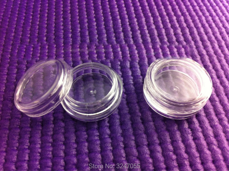 

1G 100pcs/lot Clear Round Mini Cream Container, DIY Plastic Nail Art Decorations Refillable Jar, Small Eyecream Sample Box