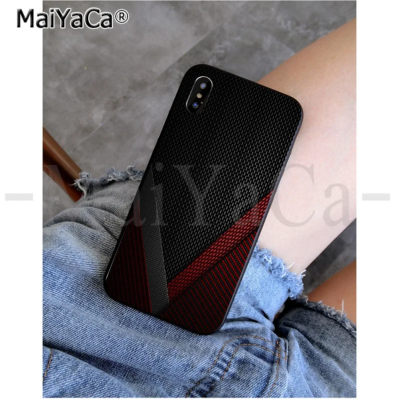 MaiYaCa Car carbon fibre Custom Photo Soft Phone Case for Apple iPhone 8 7 6 6S Plus X XS MAX 5 5S SE XR Cellphones